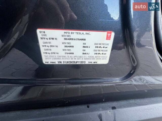 Сірий Тесла Модель Х, об'ємом двигуна 0 л та пробігом 170 тис. км за 23500 $, фото 8 на Automoto.ua