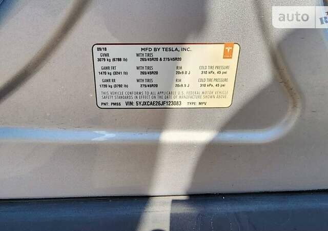 Сірий Тесла Модель Х, об'ємом двигуна 0 л та пробігом 75 тис. км за 32000 $, фото 19 на Automoto.ua