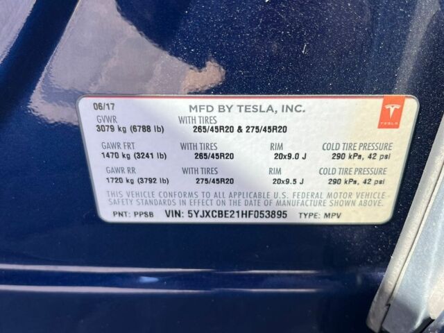 Синій Тесла Модель Х, об'ємом двигуна 0 л та пробігом 121 тис. км за 25999 $, фото 2 на Automoto.ua