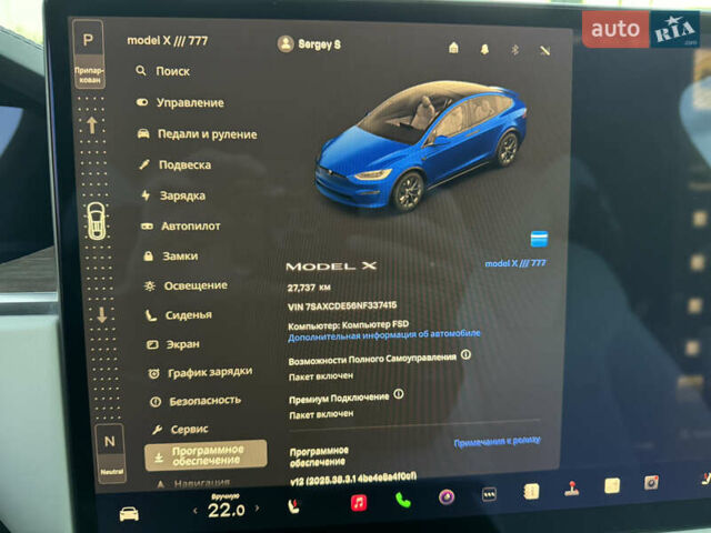 Тесла Модель Х 2022 в Днепре (Днепропетровске) на Automoto.ua Синий Тесла Модель Х, объемом двигателя 0 л и пробегом 27 тыс. км за 45000 $, фото 15 на Automoto.ua