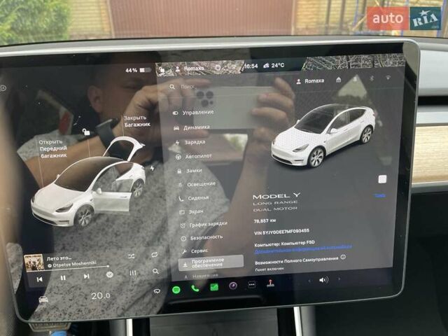 Білий Тесла Model Y, об'ємом двигуна 0 л та пробігом 79 тис. км за 25300 $, фото 8 на Automoto.ua