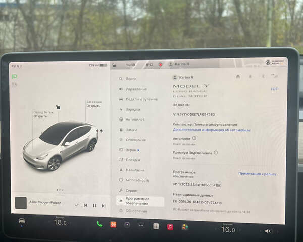 Белый Тесла Model Y, объемом двигателя 0 л и пробегом 36 тыс. км за 29500 $, фото 9 на Automoto.ua