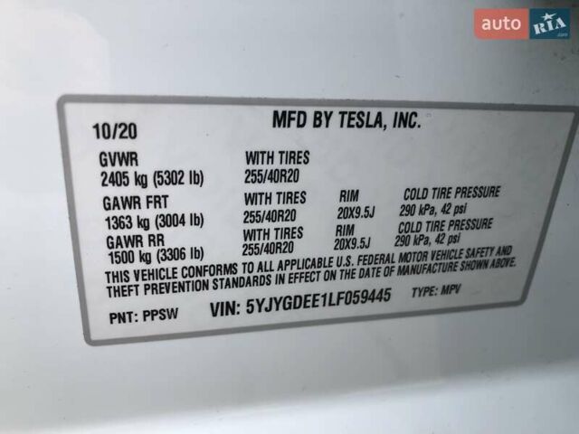 Белый Тесла Model Y, объемом двигателя 0 л и пробегом 51 тыс. км за 26000 $, фото 18 на Automoto.ua