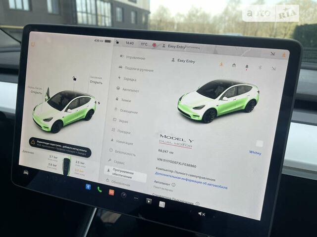 Білий Тесла Model Y, об'ємом двигуна 0 л та пробігом 68 тис. км за 31999 $, фото 14 на Automoto.ua