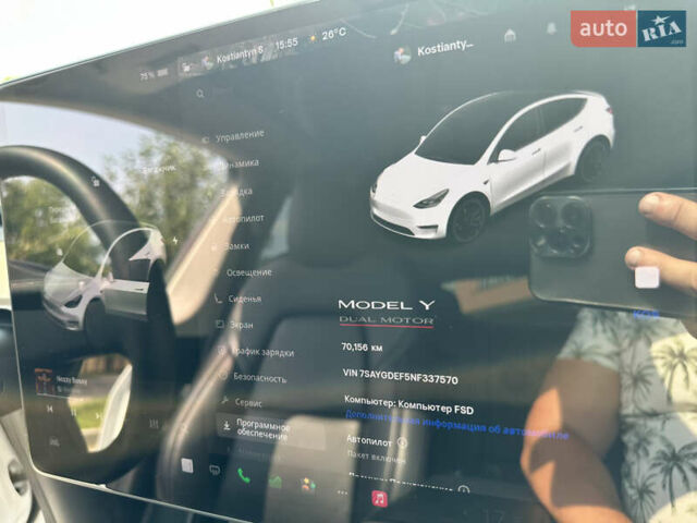 Білий Тесла Model Y, об'ємом двигуна 0 л та пробігом 70 тис. км за 26700 $, фото 20 на Automoto.ua