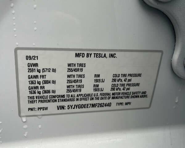Белый Тесла Model Y, объемом двигателя 0 л и пробегом 28 тыс. км за 26500 $, фото 11 на Automoto.ua