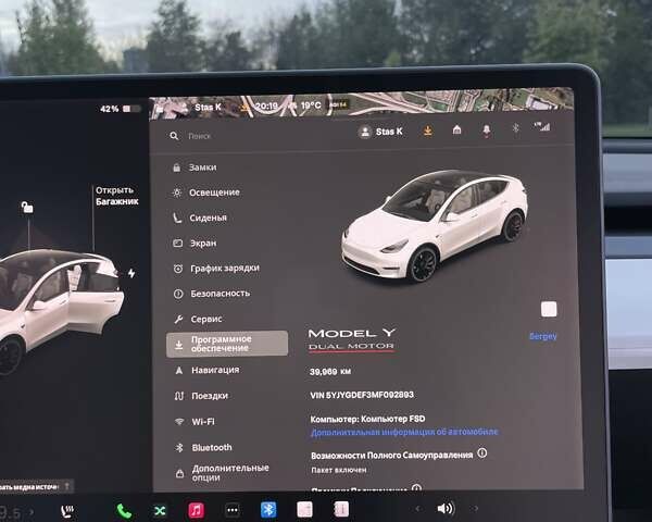 Білий Тесла Model Y, об'ємом двигуна 0 л та пробігом 39 тис. км за 25999 $, фото 14 на Automoto.ua
