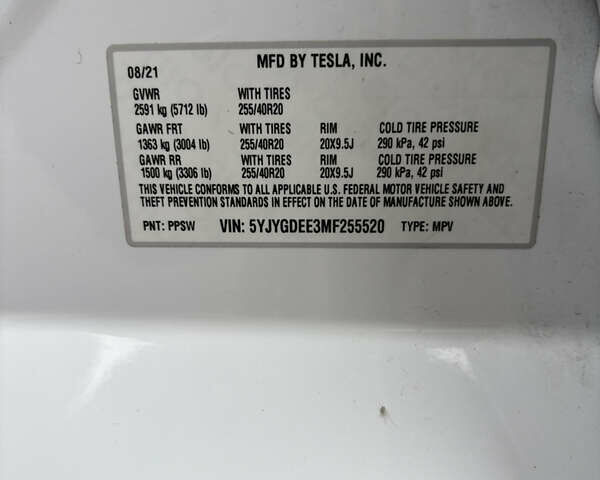 Білий Тесла Model Y, об'ємом двигуна 0 л та пробігом 83 тис. км за 22200 $, фото 9 на Automoto.ua