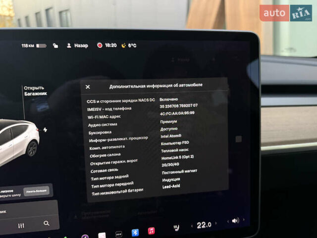 Білий Тесла Model Y, об'ємом двигуна 0 л та пробігом 166 тис. км за 21300 $, фото 11 на Automoto.ua