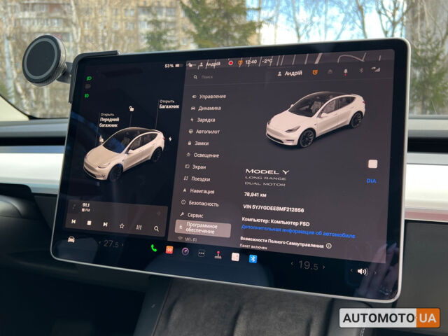 Белый Тесла Model Y, объемом двигателя 82 л и пробегом 78 тыс. км за 26900 $, фото 10 на Automoto.ua