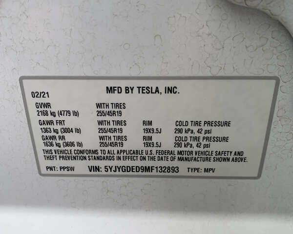 Белый Тесла Model Y, объемом двигателя 0 л и пробегом 83 тыс. км за 19499 $, фото 17 на Automoto.ua