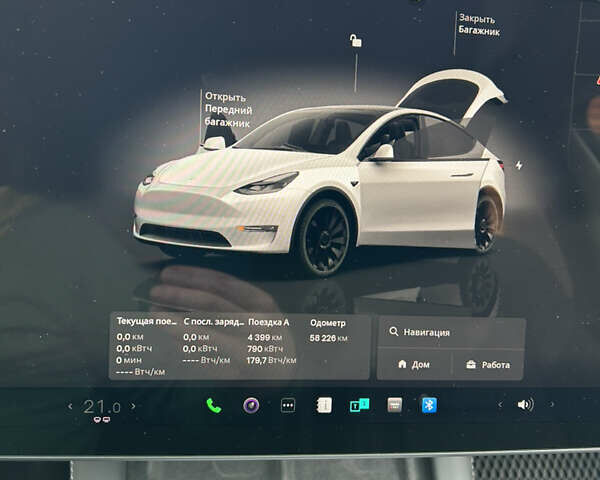 Белый Тесла Model Y, объемом двигателя 0 л и пробегом 58 тыс. км за 40000 $, фото 17 на Automoto.ua