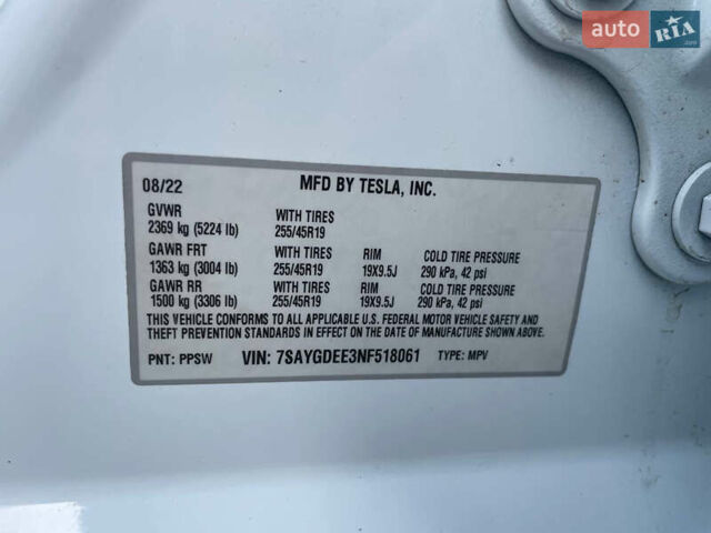 Білий Тесла Model Y, об'ємом двигуна 0 л та пробігом 60 тис. км за 24900 $, фото 32 на Automoto.ua