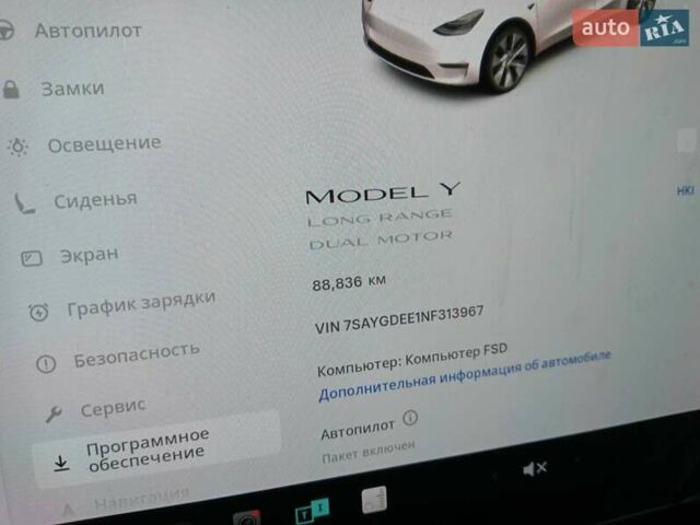 Белый Тесла Model Y, объемом двигателя 0 л и пробегом 82 тыс. км за 24499 $, фото 10 на Automoto.ua