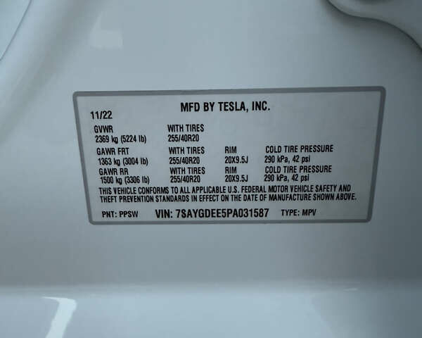 Белый Тесла Model Y, объемом двигателя 0 л и пробегом 74 тыс. км за 24800 $, фото 27 на Automoto.ua