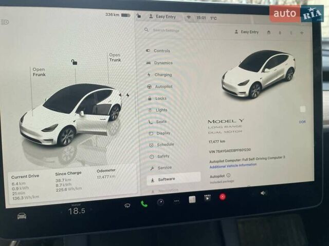 Белый Тесла Model Y, объемом двигателя 0 л и пробегом 17 тыс. км за 28600 $, фото 15 на Automoto.ua