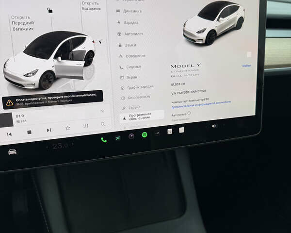 Білий Тесла Model Y, об'ємом двигуна 0 л та пробігом 52 тис. км за 25900 $, фото 10 на Automoto.ua
