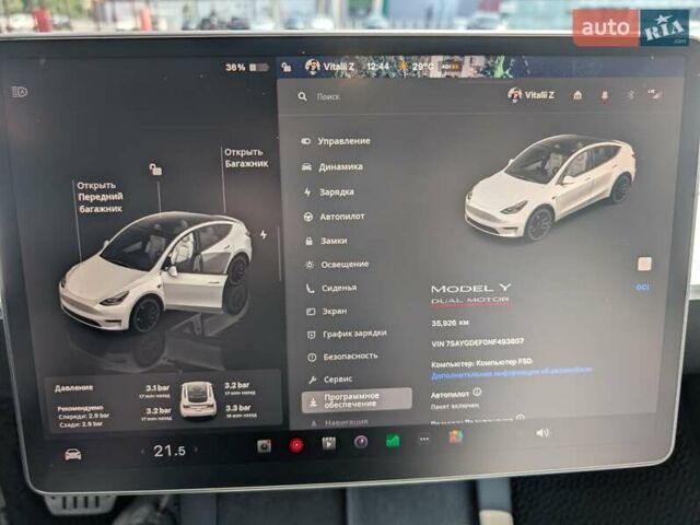 Белый Тесла Model Y, объемом двигателя 0 л и пробегом 39 тыс. км за 29500 $, фото 14 на Automoto.ua