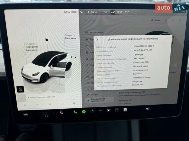 Белый Тесла Model Y, объемом двигателя 0 л и пробегом 59 тыс. км за 31490 $, фото 17 на Automoto.ua