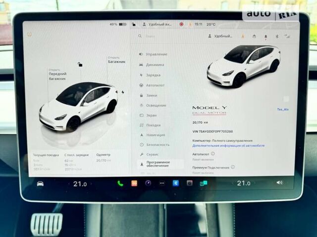 Белый Тесла Model Y, объемом двигателя 0 л и пробегом 20 тыс. км за 42999 $, фото 30 на Automoto.ua