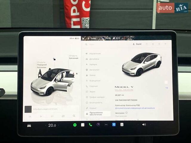 Белый Тесла Model Y, объемом двигателя 0 л и пробегом 49 тыс. км за 34999 $, фото 20 на Automoto.ua