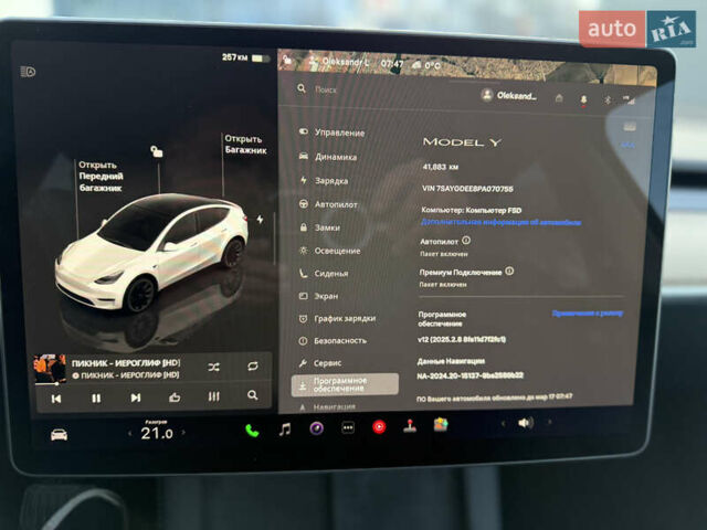 Белый Тесла Model Y, объемом двигателя 0 л и пробегом 40 тыс. км за 28800 $, фото 20 на Automoto.ua
