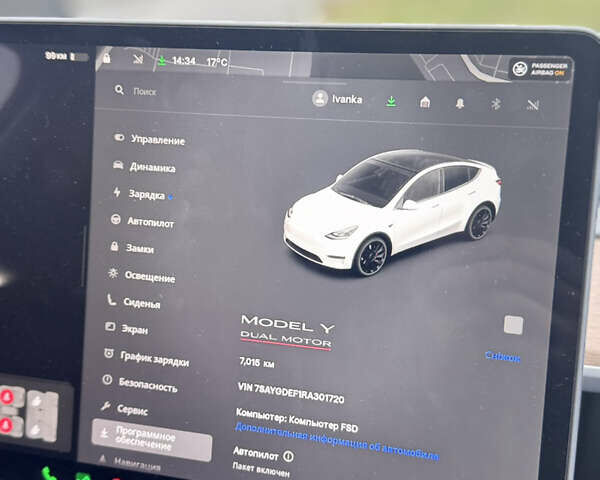 Білий Тесла Model Y, об'ємом двигуна 0 л та пробігом 7 тис. км за 35000 $, фото 12 на Automoto.ua