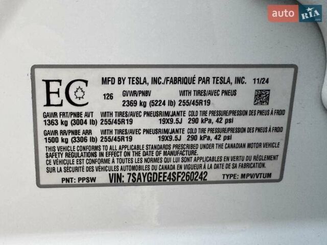 Белый Тесла Model Y, объемом двигателя 0 л и пробегом 3 тыс. км за 34498 $, фото 14 на Automoto.ua
