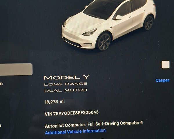 Білий Тесла Model Y, об'ємом двигуна 0 л та пробігом 26 тис. км за 19300 $, фото 7 на Automoto.ua