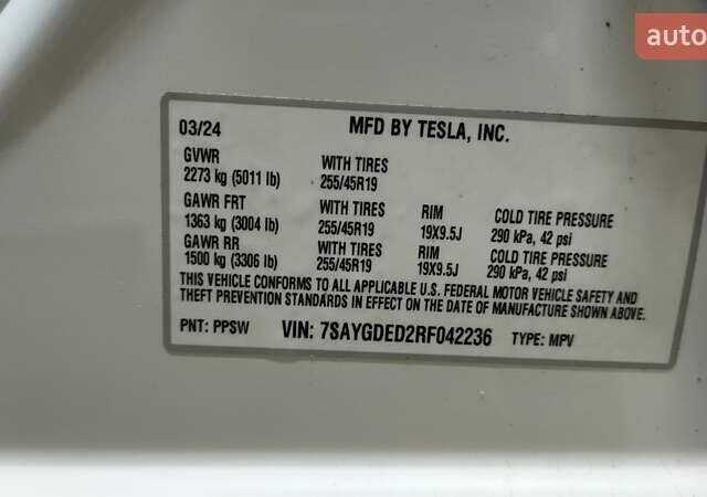 Белый Тесла Model Y, объемом двигателя 0 л и пробегом 7 тыс. км за 27500 $, фото 14 на Automoto.ua