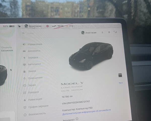 Черный Тесла Model Y, объемом двигателя 0 л и пробегом 79 тыс. км за 34000 $, фото 6 на Automoto.ua