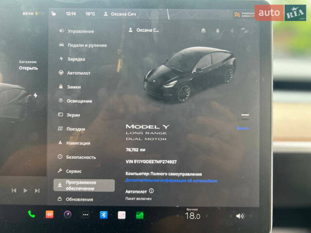 Черный Тесла Model Y, объемом двигателя 0 л и пробегом 75 тыс. км за 30900 $, фото 20 на Automoto.ua
