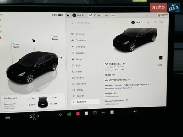 Черный Тесла Model Y, объемом двигателя 0 л и пробегом 46 тыс. км за 34000 $, фото 13 на Automoto.ua