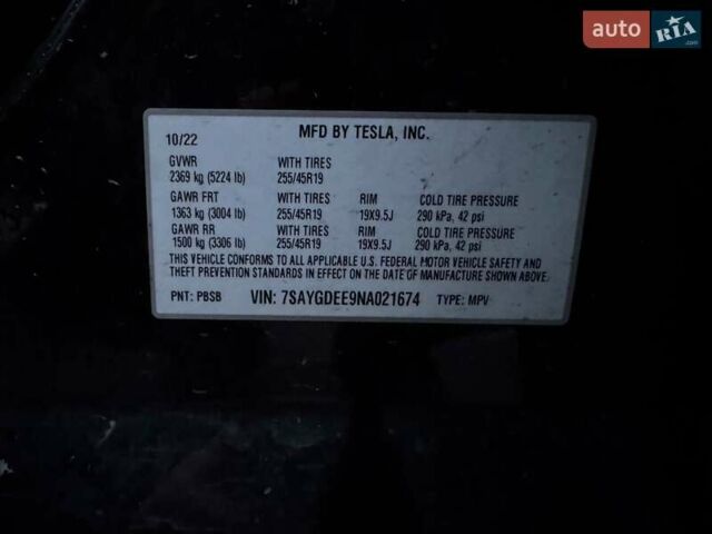 Черный Тесла Model Y, объемом двигателя 0 л и пробегом 60 тыс. км за 24500 $, фото 13 на Automoto.ua
