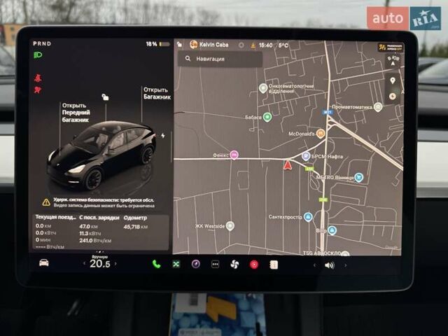Черный Тесла Model Y, объемом двигателя 0 л и пробегом 45 тыс. км за 25999 $, фото 31 на Automoto.ua