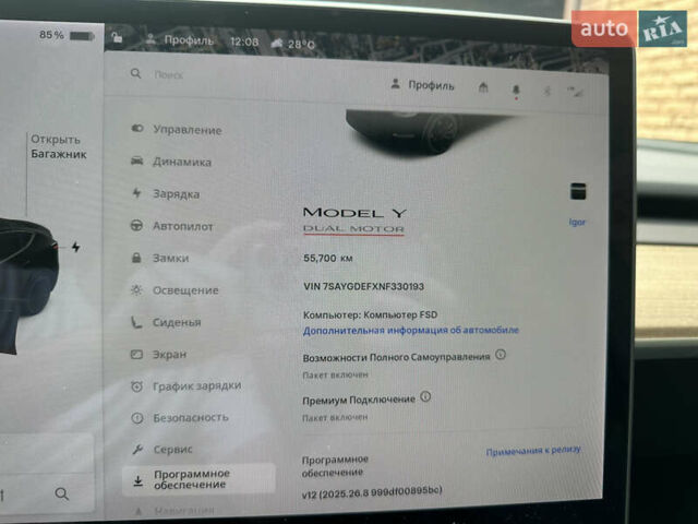 Черный Тесла Model Y, объемом двигателя 0 л и пробегом 56 тыс. км за 27000 $, фото 9 на Automoto.ua