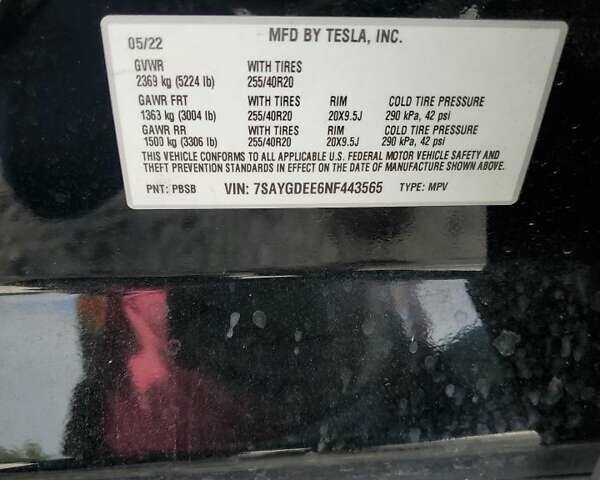 Чорний Тесла Model Y, об'ємом двигуна 0 л та пробігом 102 тис. км за 19000 $, фото 12 на Automoto.ua