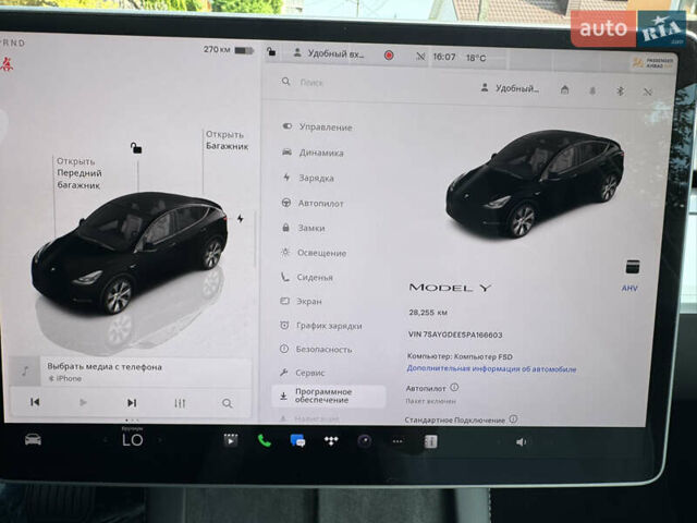 Черный Тесла Model Y, объемом двигателя 0 л и пробегом 28 тыс. км за 31500 $, фото 9 на Automoto.ua