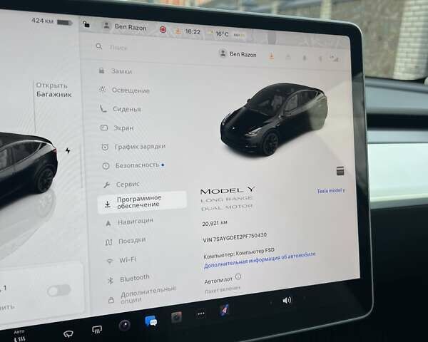 Черный Тесла Model Y, объемом двигателя 0 л и пробегом 21 тыс. км за 30500 $, фото 21 на Automoto.ua