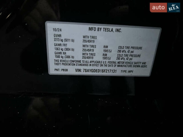 Черный Тесла Model Y, объемом двигателя 0 л и пробегом 5 тыс. км за 33800 $, фото 12 на Automoto.ua