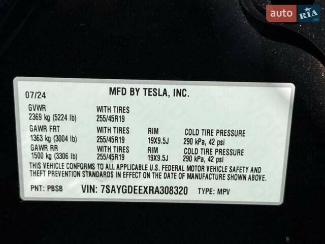 Чорний Тесла Model Y, об'ємом двигуна 0 л та пробігом 5 тис. км за 28500 $, фото 13 на Automoto.ua