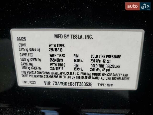 Чорний Тесла Model Y, об'ємом двигуна 0 л та пробігом 3 тис. км за 27367 $, фото 11 на Automoto.ua