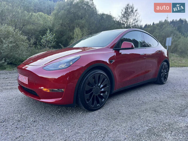 Тесла Model Y 2022 в Львове на Automoto.ua Красный Тесла Model Y, объемом двигателя 0 л и пробегом 45 тыс. км за 30999 $, фото 12 на Automoto.ua