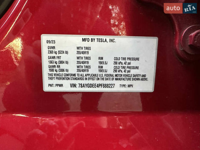 Красный Тесла Model Y, объемом двигателя 0 л и пробегом 39 тыс. км за 27700 $, фото 10 на Automoto.ua
