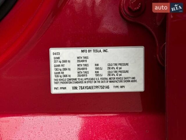 Красный Тесла Model Y, объемом двигателя 0 л и пробегом 43 тыс. км за 31999 $, фото 23 на Automoto.ua