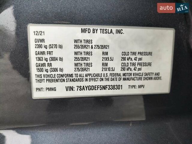 Сірий Тесла Model Y, об'ємом двигуна 0 л та пробігом 91 тис. км за 23400 $, фото 93 на Automoto.ua