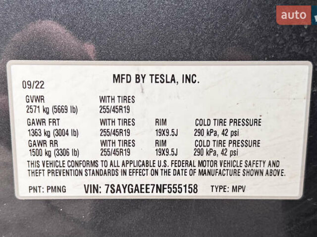 Сірий Тесла Model Y, об'ємом двигуна 0 л та пробігом 46 тис. км за 27500 $, фото 33 на Automoto.ua