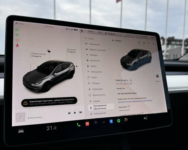 Серый Тесла Model Y, объемом двигателя 0 л и пробегом 26 тыс. км за 28900 $, фото 37 на Automoto.ua