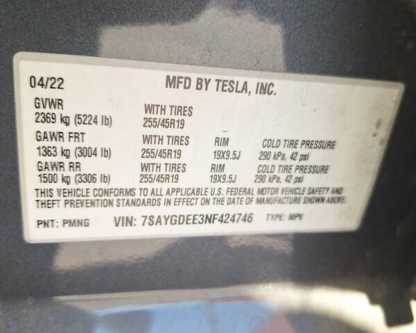 Серый Тесла Model Y, объемом двигателя 0 л и пробегом 86 тыс. км за 17300 $, фото 15 на Automoto.ua