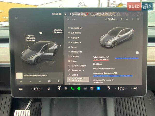 Серый Тесла Model Y, объемом двигателя 0 л и пробегом 26 тыс. км за 39000 $, фото 21 на Automoto.ua